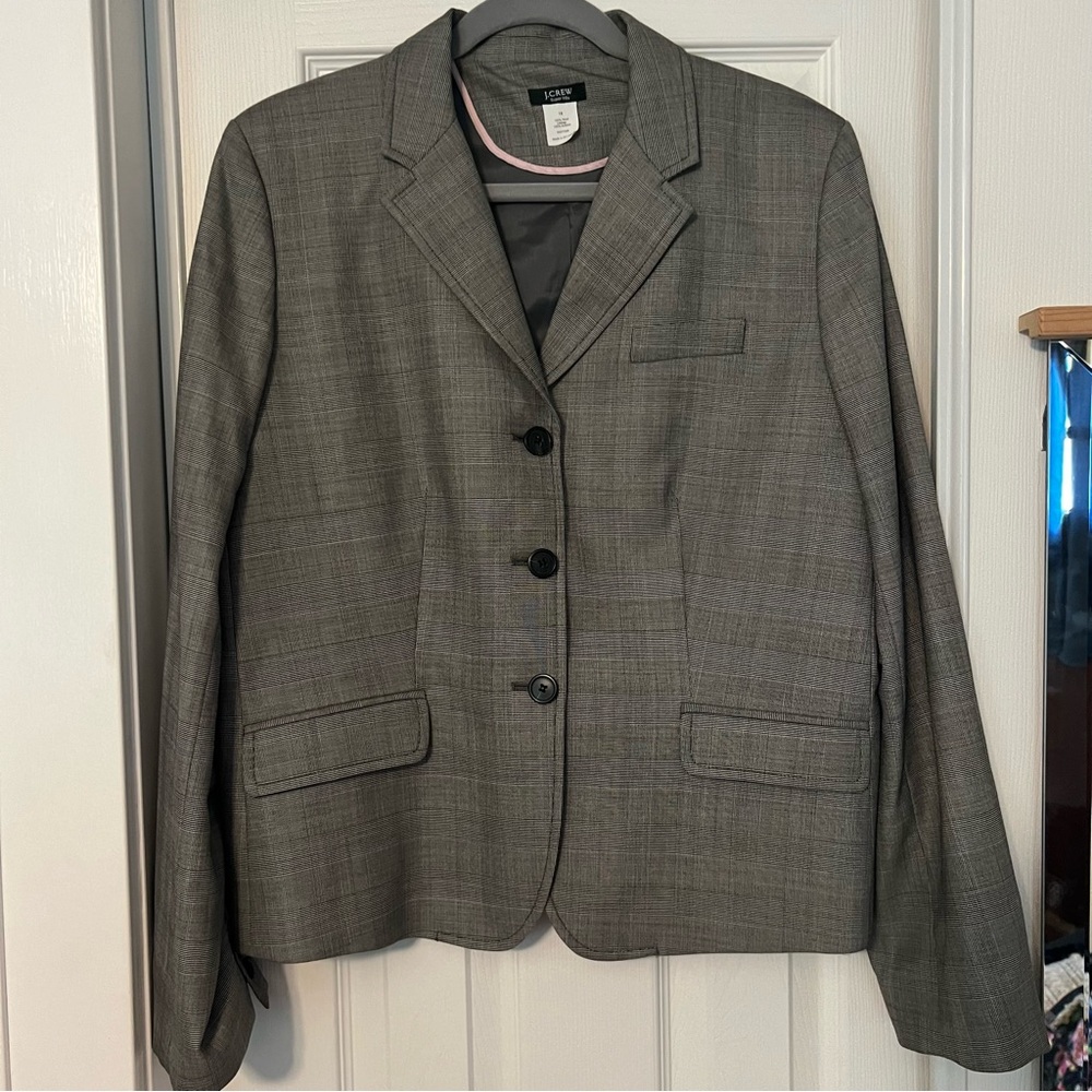 J Crew Plaid Suit Jacket